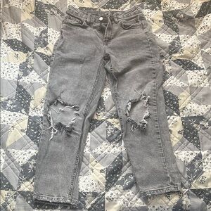 wild fable Gray Distressed Straight Leg Jeans